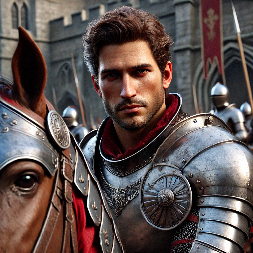 DALL·E 2025-02-25 11.12.45 – An ultra-realistic, powerful, and youthful medieval knight in his early twenties, mounted on a majestic warhorse, exuding a serious yet fearless prese DALL·E 2025-02-25 11.12.45 - An ultra-realistic, powerful, and youthful medieval knight in his early twenties, mounted on a majestic warhorse, exuding a serious yet fearless prese