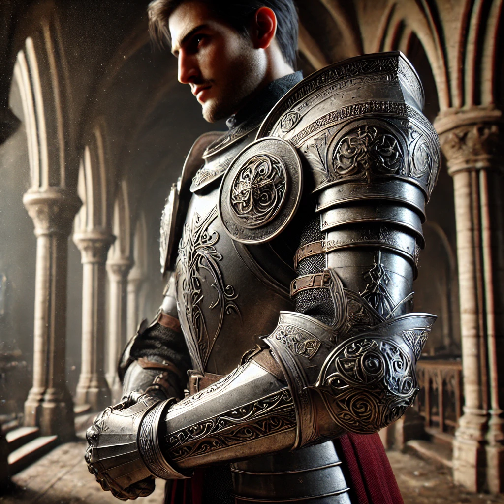 DALL·E 2025-03-09 21.07.39 – A hyper-realistic and cinematic image of a young, strong, and noble knight with a focus on his intricately designed greaves. The knight has a broad, m DALL·E 2025-03-09 21.07.39 - A hyper-realistic and cinematic image of a young, strong, and noble knight with a focus on his intricately designed greaves. The knight has a broad, m